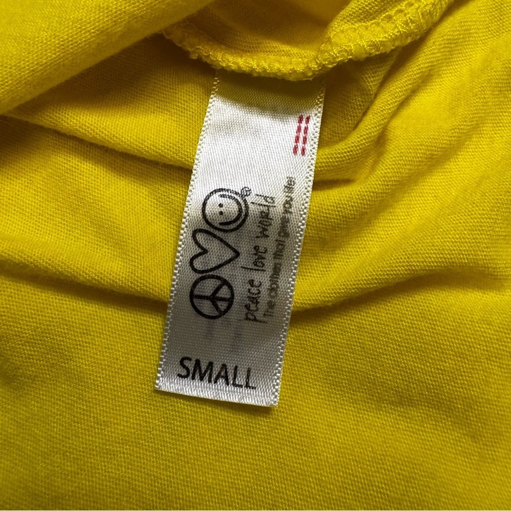Peace Love World Yellow Tank Top 
Tee Shirt Size SM Racerback I am happy NWT - Picture 6 of 14